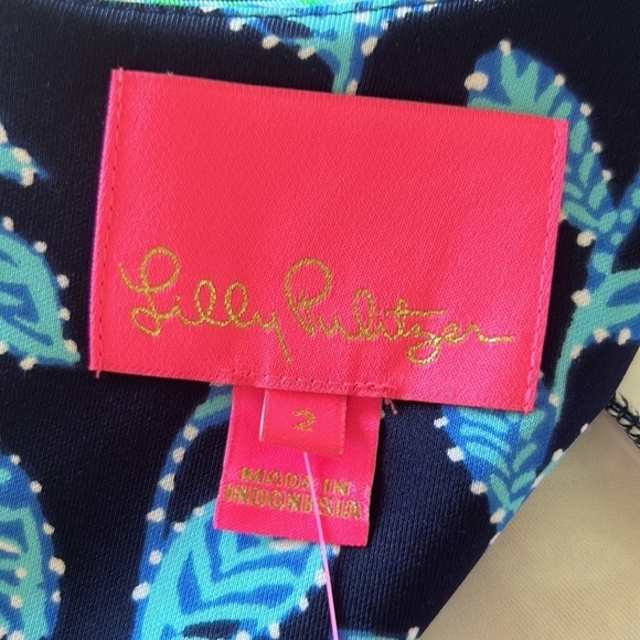 NWT Lily Pulitzer Lelicia Dress High Tide Navy Size 2 - Picture 13 of 16